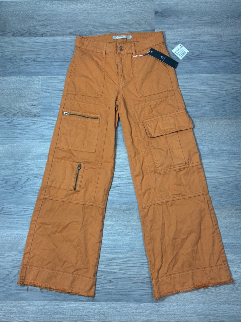 Tractr Girls Rust Cargo Wide Leg Pants -‎ size 10 NWT